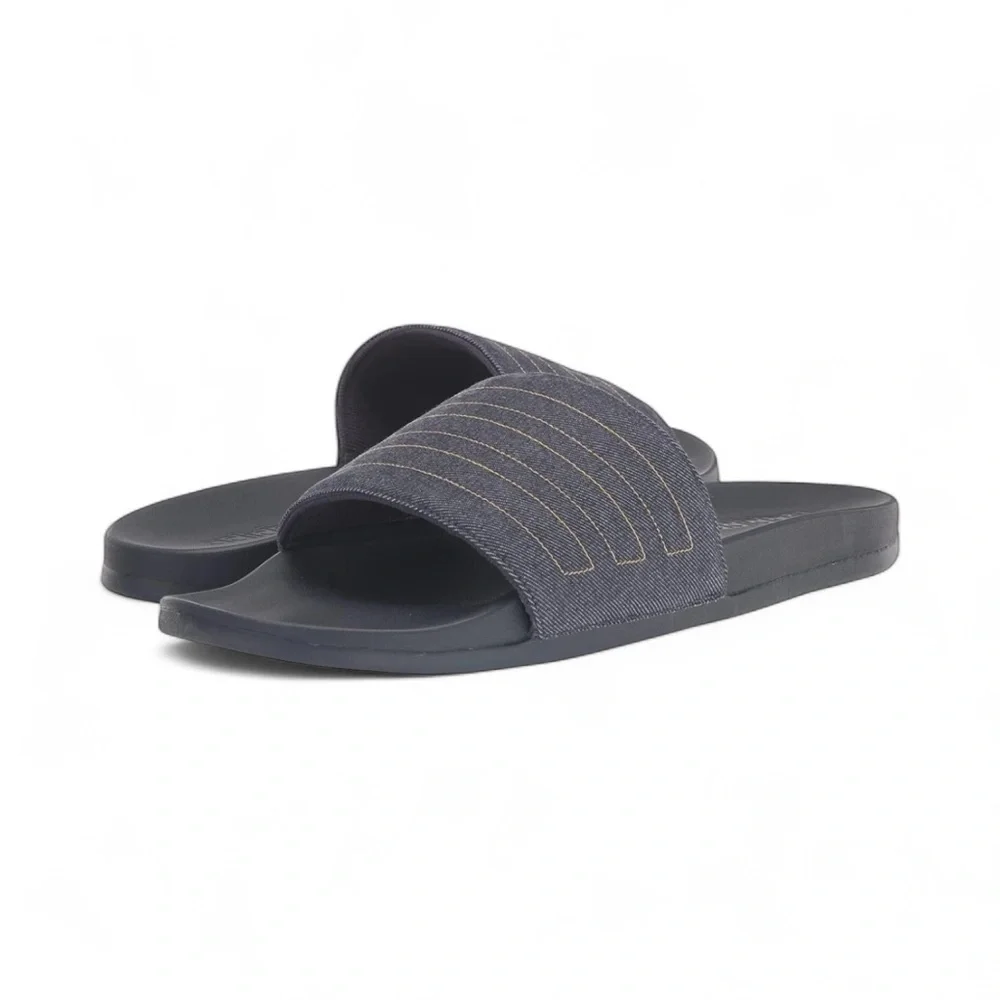 Adidas Adilette Comfort Slide Sandal Denim Navy Blue Men's Size 18